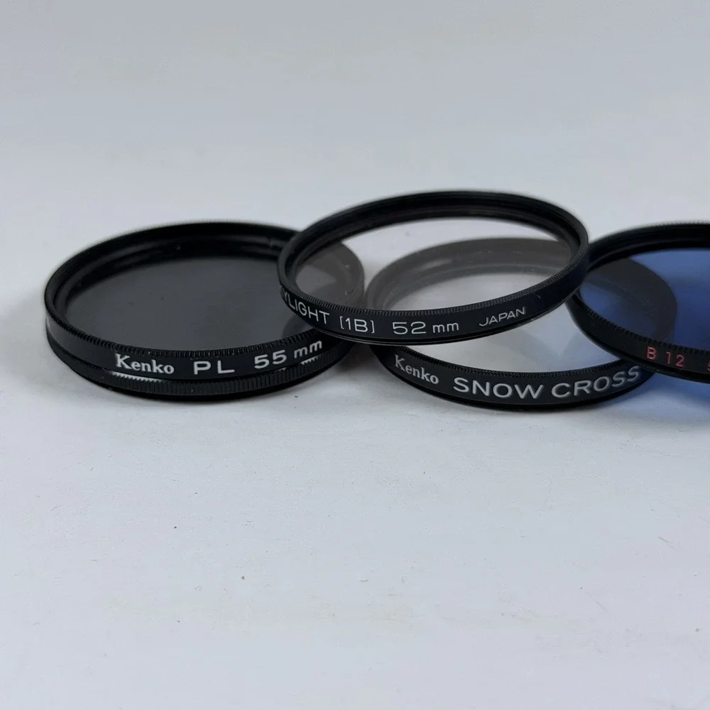 Lot‎ of 4 Vintage Camera Lens Filters Kenko Nikon 52mm 55mm Japan Optics